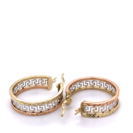 10k Versace Hoops Tricolor