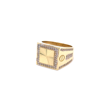 Iced Out Square Reflective Ring